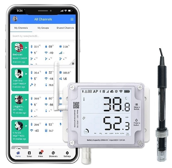 Thiết bị đo nhiệt độ và độ dẫn điện của nước trực tuyến Ubibot GS3-EC-EC-T