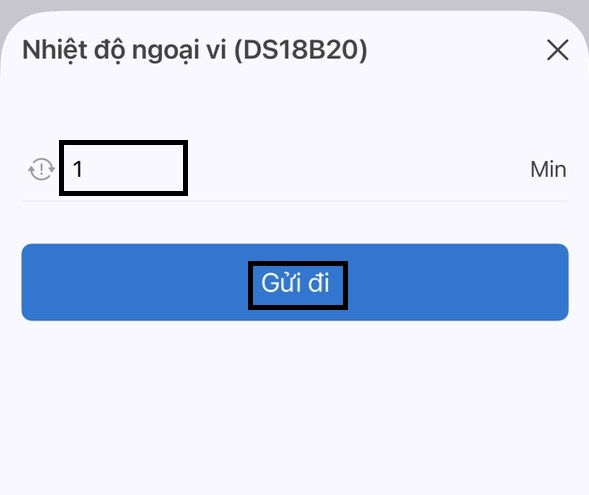 Nhập thời gian lấy mẫu, sau đó bấm "Gửi đi" để hoàn tất.