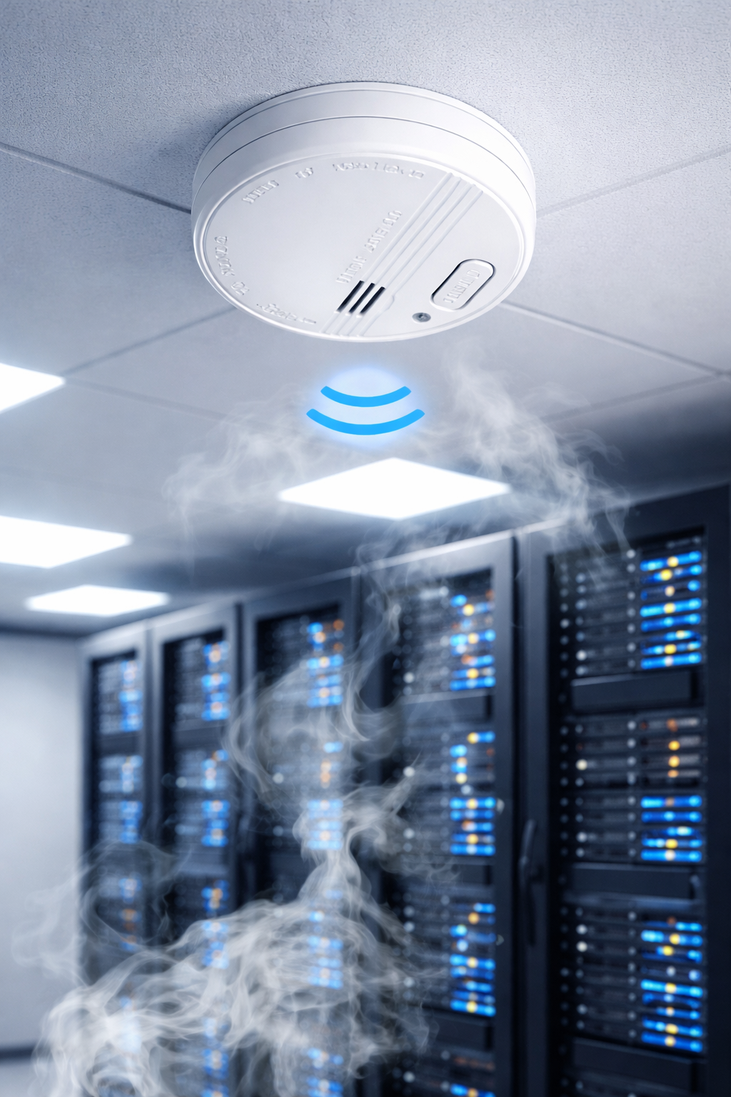 Cảm biến khói của Ubibot trong phòng server