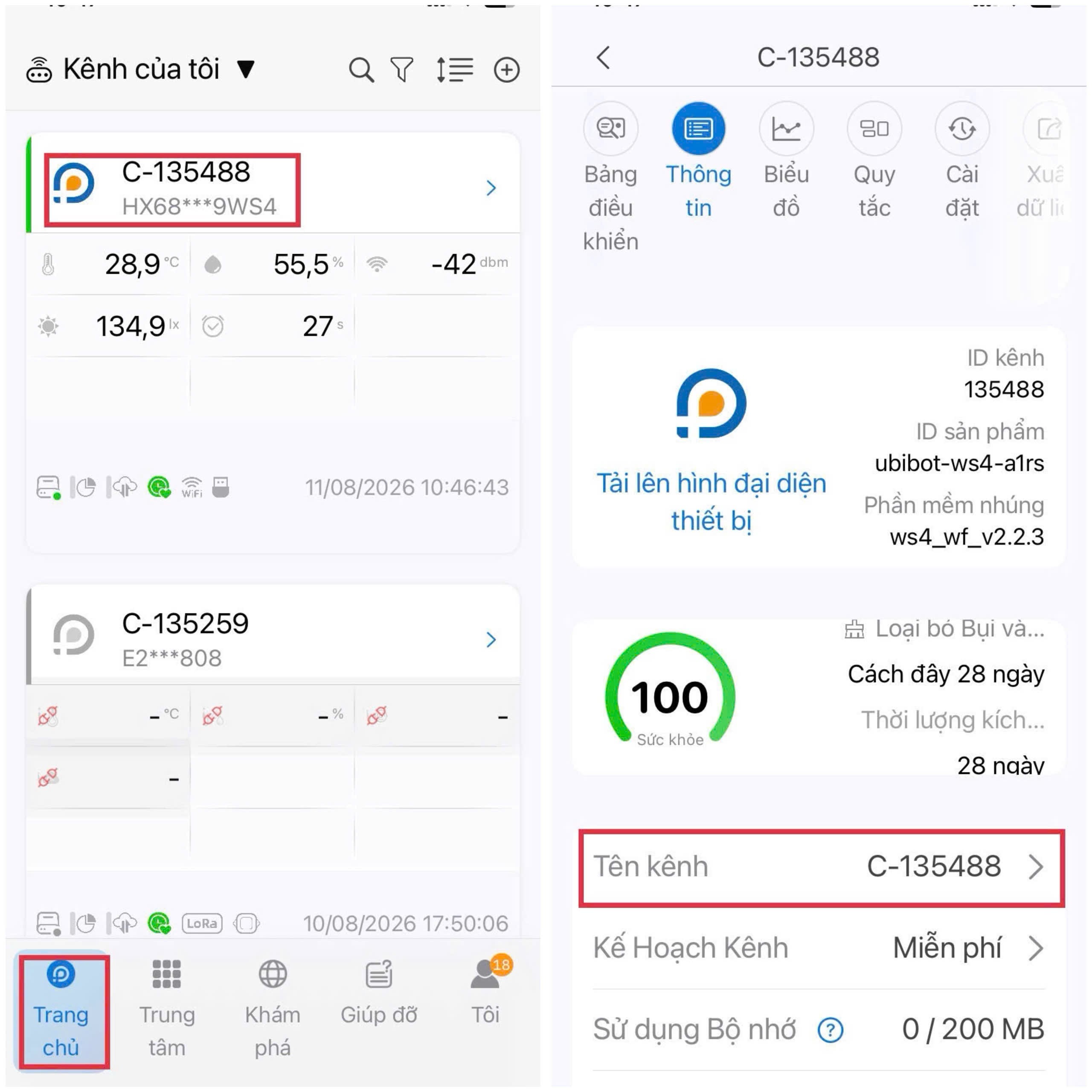Chọn thiết bị cần đổi tên